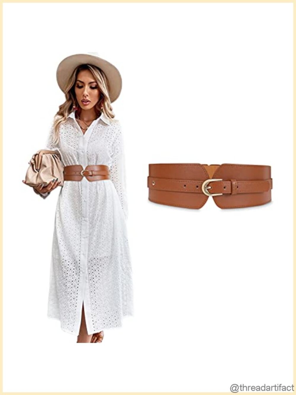 Wide Stretch Cinch Waist Belt for Dress with Alloy Buckle